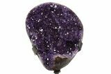 Sparkling Amethyst Geode With Metal Stand - Uruguay #342490-1
